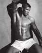 David Beckham posando.
