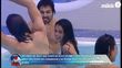 Hugo en la piscina junto a Pepe y Noemí