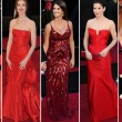 El rojo fue otra de las apuestas de las actrices 
